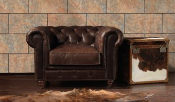  Chesterfield Vintage Leather - Armchair
