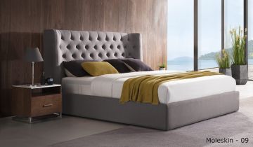 Corinthia Upholstered Storage Bed with USB & LED Lights - B - Moleskin