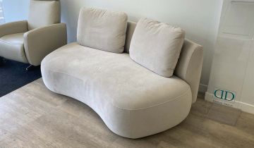 Pebble Boucle Curved 2 Seater Sofa - White Sand 01 SAL - In Stock