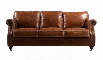 Portland Vintage Leather - 3 Seater Sofa