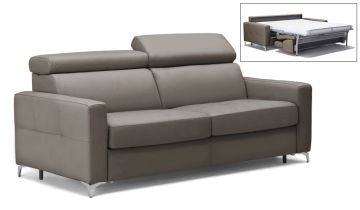 Renzo Leather 3 Seater Sofa Bed