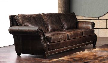 Tankerville Antique Leather - 3 Seater Sofa