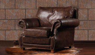 Tankerville Antique Leather - Armchair - Vintage Chestnut F01