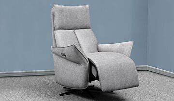 Zen Dual Motor Swivel Recliner Chair - Pebble Gray - In Stock